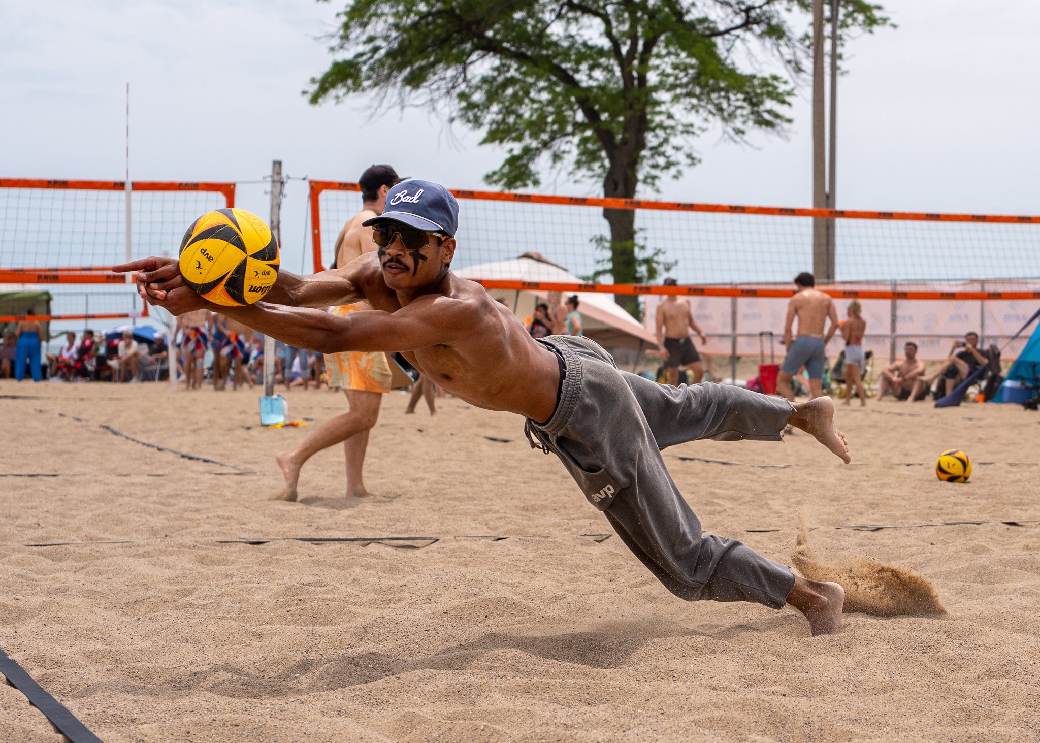 Volleyball diving dig